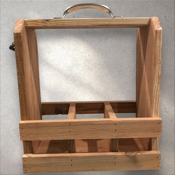 Handmade Wooden 6-Pack Beverage Caddy Carrier with Bottle Opener - Natural - Picture 8 of 9